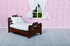 Спальня (кровать с подушкой и матрасом)(коричневый)